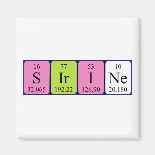 サイリン周期表名磁石 マグネット (正面)