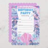 サイレナバースデーパーティーお祝い招待状 招待状 (正面/裏面)