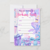 サイレナメイド誕生日ガールパーティの招待状 招待状 (正面)