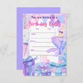 サイレナメイド誕生日ガールパーティの招待状 招待状 (正面/裏面)