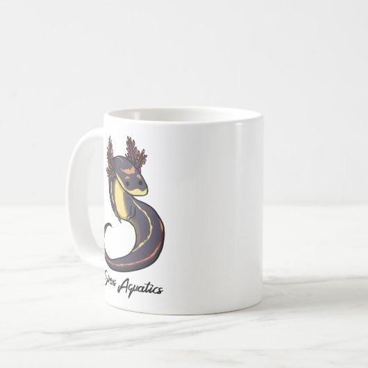 サイレンの多彩の水陸両生的な水生サンショウウオ コーヒーマグカップ (正面左)