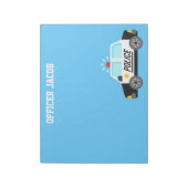 サイレンクラシックキッズメモ帳を持つ警察車 ノートパッド (回転)