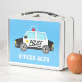 サイレンクラシックボーイズとパトカーパーソナライズされた メタルランチボックス (インサイチュ)