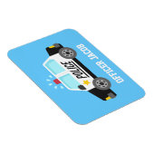 サイレンクラシック警官と警察の車パーソナライズされた マグネット (右側)