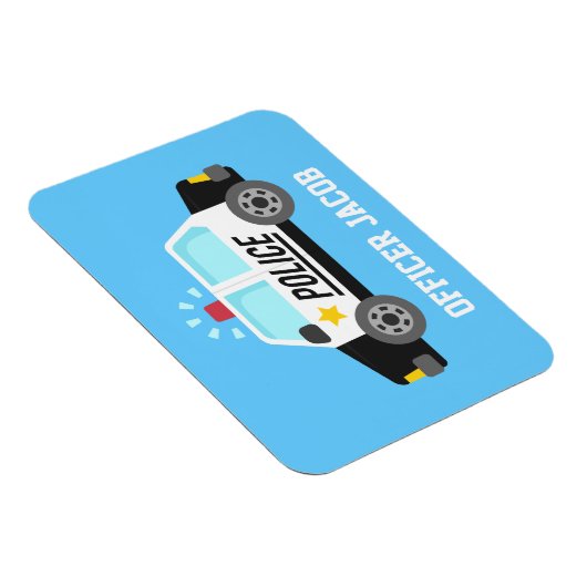 サイレンクラシック警官と警察の車パーソナライズされた マグネット (右側)