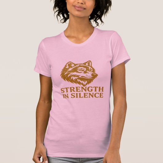 サイレンスの中の力 オオカミTシャツ - モチベーション  Tシャツ (正面)