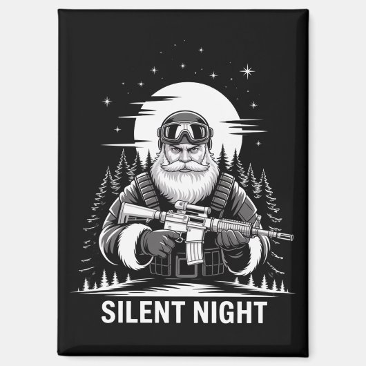 サイレントナイトサンタクリスマス退役軍人 マグネット (正面)
