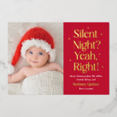 サイレントナイトリアルホイルホリデー出生発表 箔シーズンカード (正面)