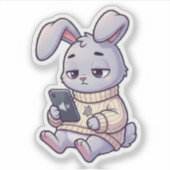 サイレントモードのうさぎ シール (正面)