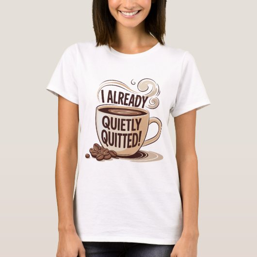 サイレントリタイア済 Funny Coffee Cup Tシャツ (正面)