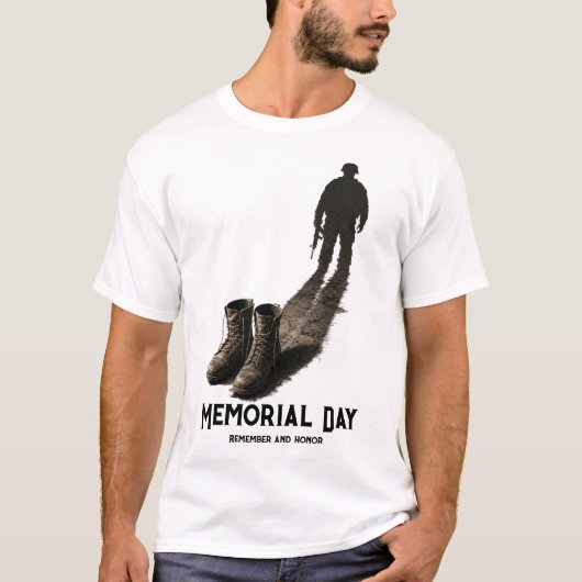 サイレントヴァラー - メモリアルデイへの賛辞 兵士の影 Tシャツ (正面)