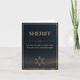 サイレント権を祝福 Funny Sheriff Congrats カード