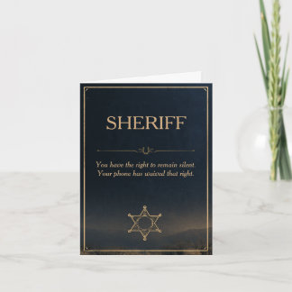 サイレント権を祝福 Funny Sheriff Congrats カード