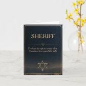 サイレント権を祝福 Funny Sheriff Congrats カード (黄色い花)