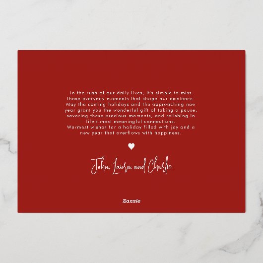 サイレント・ナイト ベイビーのファーストクリスマス ミニマルレトロ 箔シーズンカード (裏面)