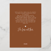 サイレント・ナイト・ベイビー・ファースト・クリスマス　モダン・スクリプト 箔シーズンカード (裏面)