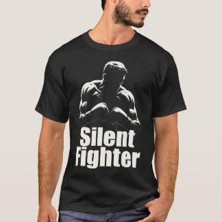 サイレント・ファイター・ボクシング - 大胆なシルエットのボクサー Tシャツ
