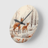 サイレント・フォレスト・クリスマス ラウンド壁時計 (傾斜)