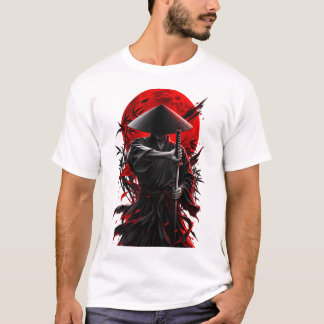 サイレント・ローニン - 紅月サムライTシャツ Tシャツ