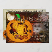 サイレンハロウィン幽霊のよく出るパンプキンカービング 招待状 (正面/裏面)