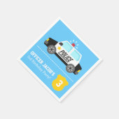サイレンパトカー子供の誕生日パーティー スタンダードカクテルナプキン (角)