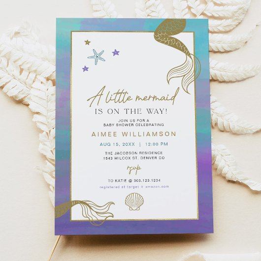 サイレンパープル金ゴールド人魚海シーベイビーシャワー