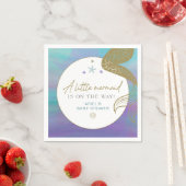 サイレンパープル金ゴールド人魚海シーベイビーシャワー スタンダードカクテルナプキン (インサイチュ)