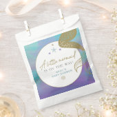 サイレンパープル金ゴールド人魚海シーベイビーシャワー フェイバーバッグ (クリップ留めされた状態)