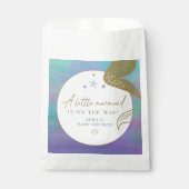 サイレンパープル金ゴールド人魚海シーベイビーシャワー フェイバーバッグ (正面)