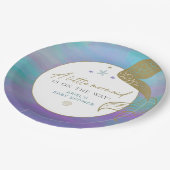 サイレンパープル金ゴールド人魚海シーベイビーシャワー ペーパープレート (アングル)