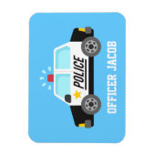 サイレン付きクラシックパトカー オフィサー 名入れ マグネット (縦)