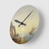 サイレン(キャンバスの油)の呼出し ラウンド壁時計 (傾斜)