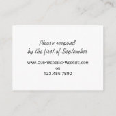サイロとブルースカイファーム結婚式RSVP応答カード エンクロージャーカード (裏面)