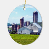 サイロのあるペンシルバニア農場 セラミックオーナメント (左)