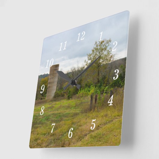 サイロはまだ壁時計をスタンド スクエア壁時計 (傾斜)