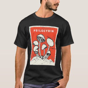 サイロシビンレトロサイケデリック魔法キノコ Tシャツ