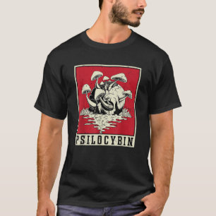 サイロシビンレトロサイケデリック魔法マッシュルームビンタグ Tシャツ