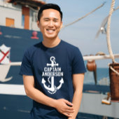 サイロパーソナライズされたルマンネームネイビーいかりホワイト文字 トライブレンドTシャツ