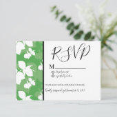 サイロ レモン ライム シームレス グリーン パターン ウェディング 招待状 (スタンド正面)