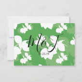 サイロ レモン ライム シームレス グリーン パターン ウェディング 招待状 (裏面)