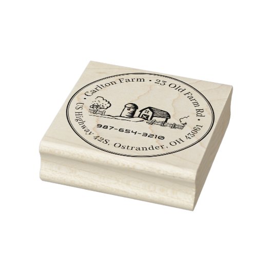 サイロ、納屋、木々と牧畜的なファームスタンプ ラバースタンプ (スタンプ)