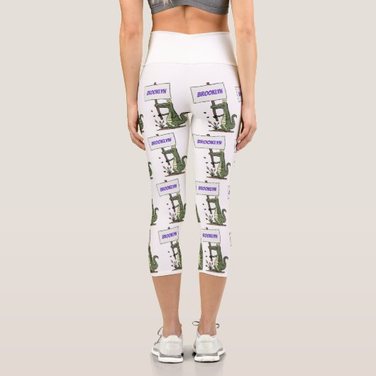 サインおもしろい漫画を持つワニのアリゲータ カプリレギンス (裏面)