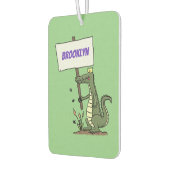 サインおもしろい漫画を持つワニのアリゲータ カーエアーフレッシュナー (左)