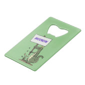 サインおもしろい漫画を持つワニのアリゲータ クレジットカード栓抜き (裏面アングル)