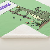 サインおもしろい漫画を持つワニのアリゲータ シェルパブランケット (3/4)