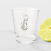 サインおもしろい漫画を持つワニのアリゲータ ショットグラス (裏面)