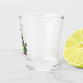 サインおもしろい漫画を持つワニのアリゲータ ショットグラス (右)