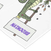 サインおもしろい漫画を持つワニのアリゲータ ショートテーブルランナー (コーナー)