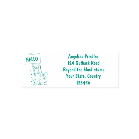 サインおもしろい漫画を持つワニのアリゲータ セルフインキングスタンプ (デザイン)