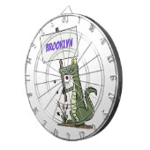 サインおもしろい漫画を持つワニのアリゲータ ダーツボード (正面右)